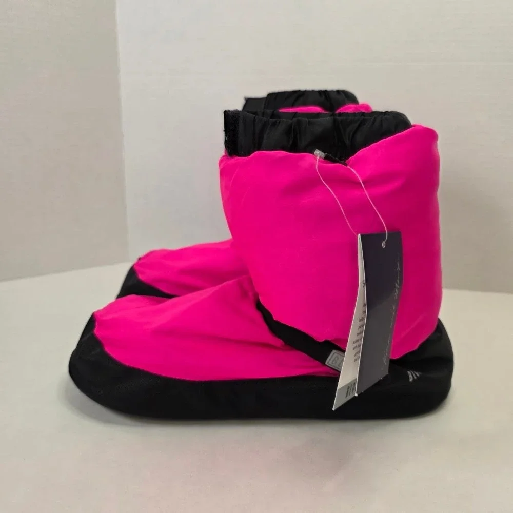 Bloch Kids M 12-13.5 Warm Up Booties Hot Pink Black IM009 Irina & Max Unisex NWT